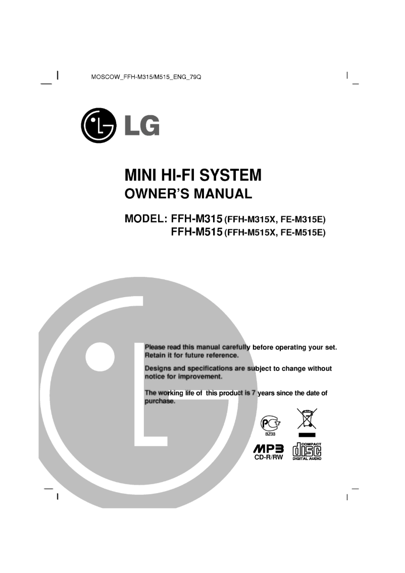 Página nº 1 - Manual de usuario LG FFH-M515X