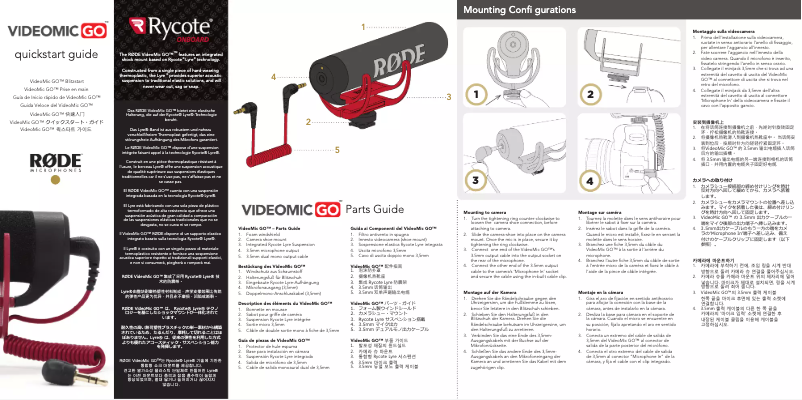 Página 1 del manual Manual de usuario Røde VideoMic GO