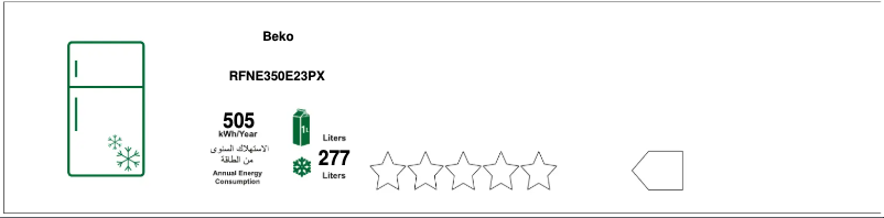 Página 1 del manual Etiqueta energética Beko RFNE350E23PX