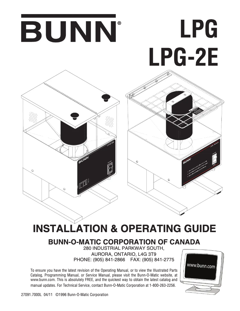 Imagen de la primera página del manual del dispositivo LPG