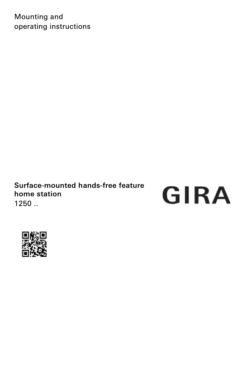 Página 1 del manual Manual de usuario Gira 125003