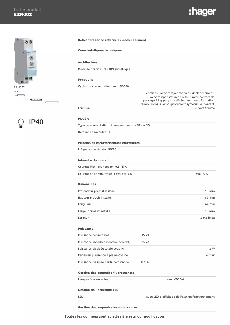 Imagen de la primera página del manual del dispositivo EZN002
