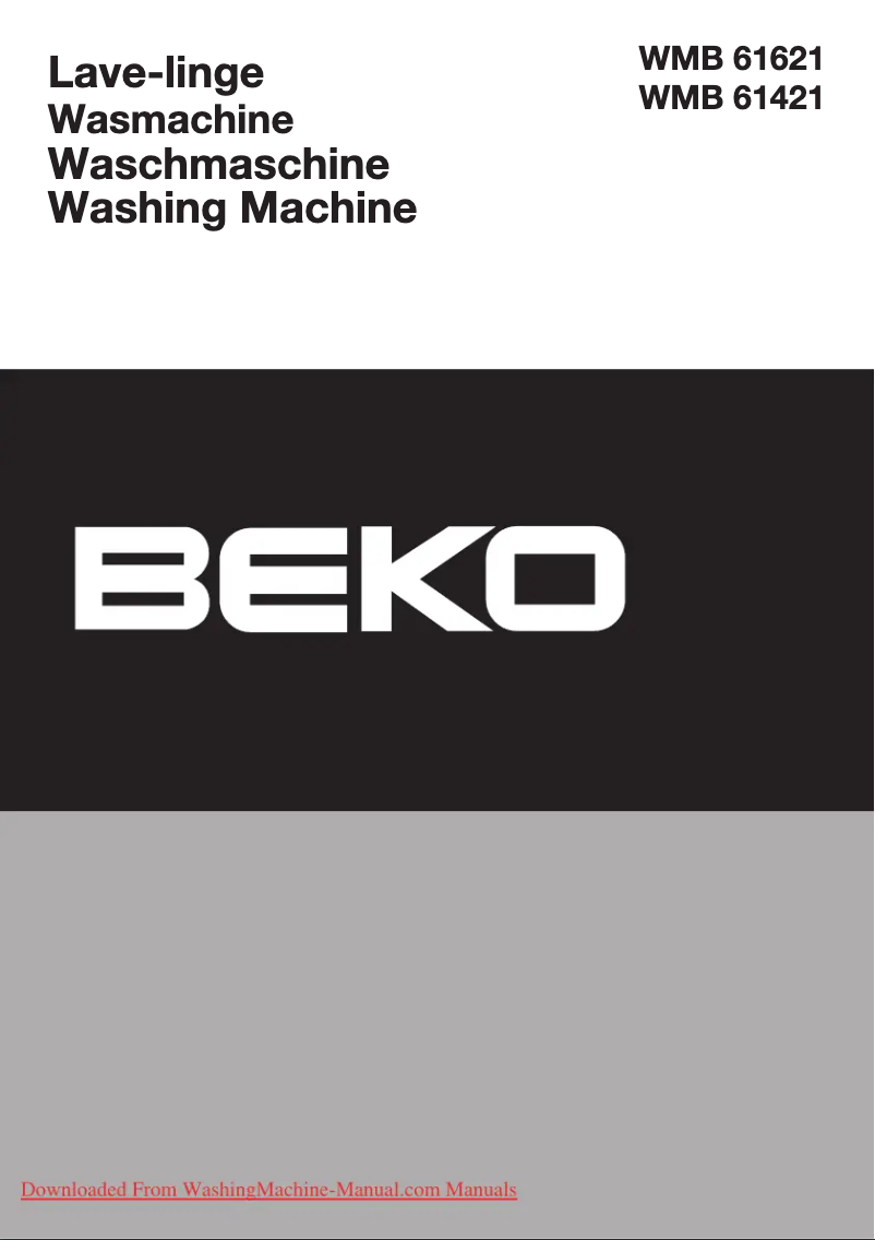 Página 1 del manual Manual de usuario Beko WMB 61621