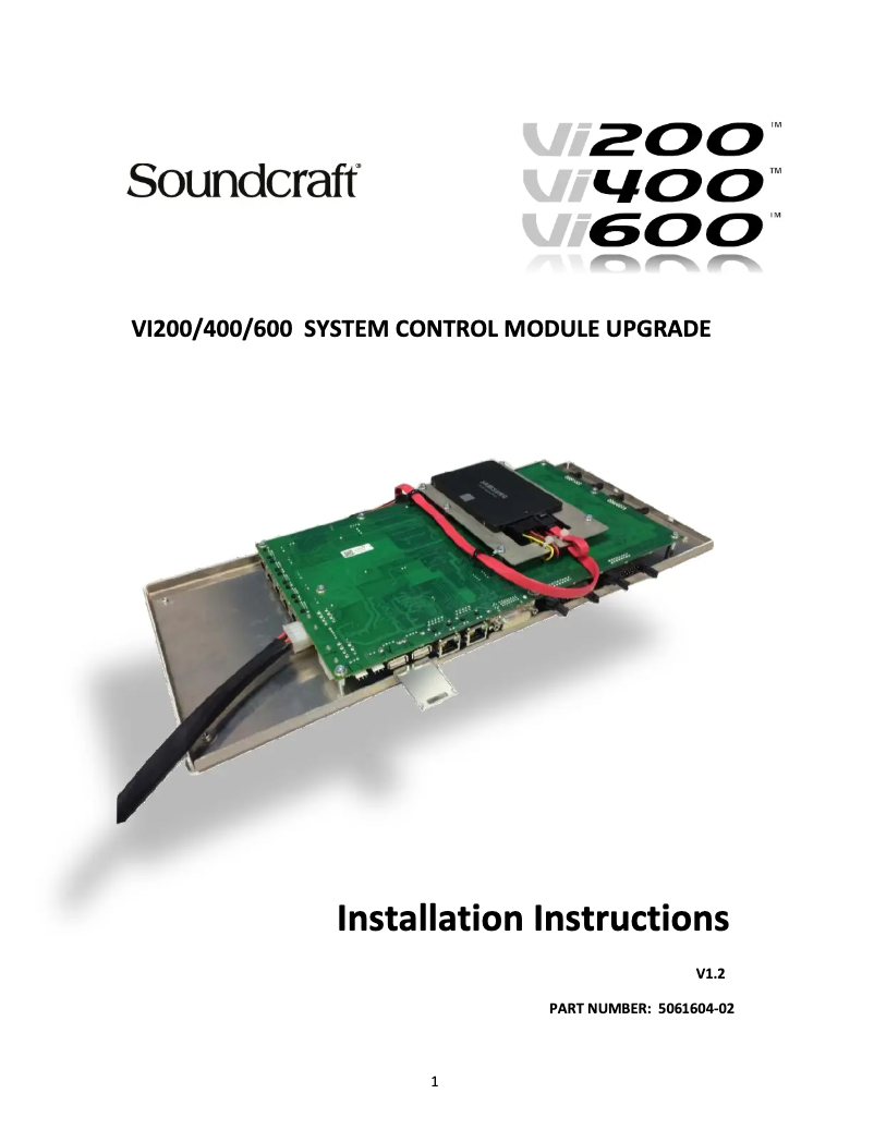 Página 1 del manual Manual de usuario Soundcraft Vi600