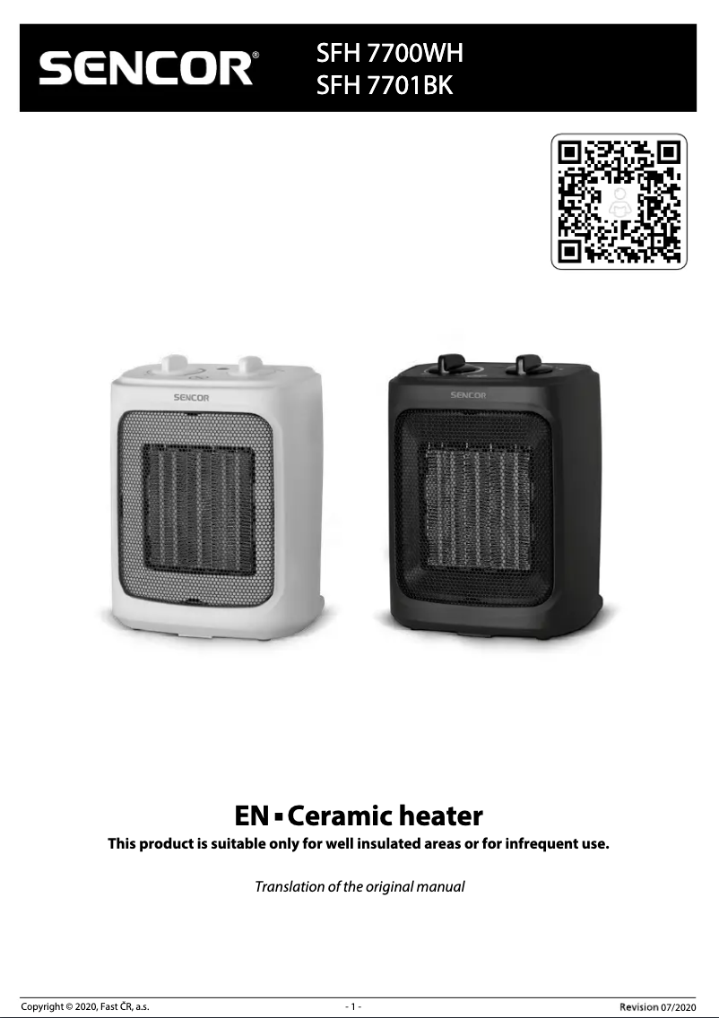 Imagen de la primera página del manual del dispositivo SFH 7701BK