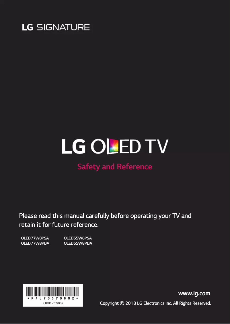 Página 1 del manual Manual de usuario LG OLED65W8PDA