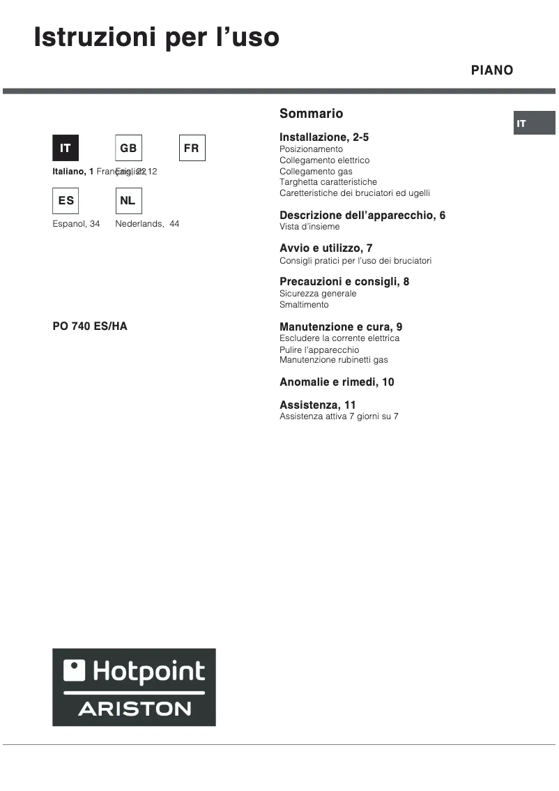 Imagen de la primera página del manual del dispositivo PO 740 ES (IX)/HA
