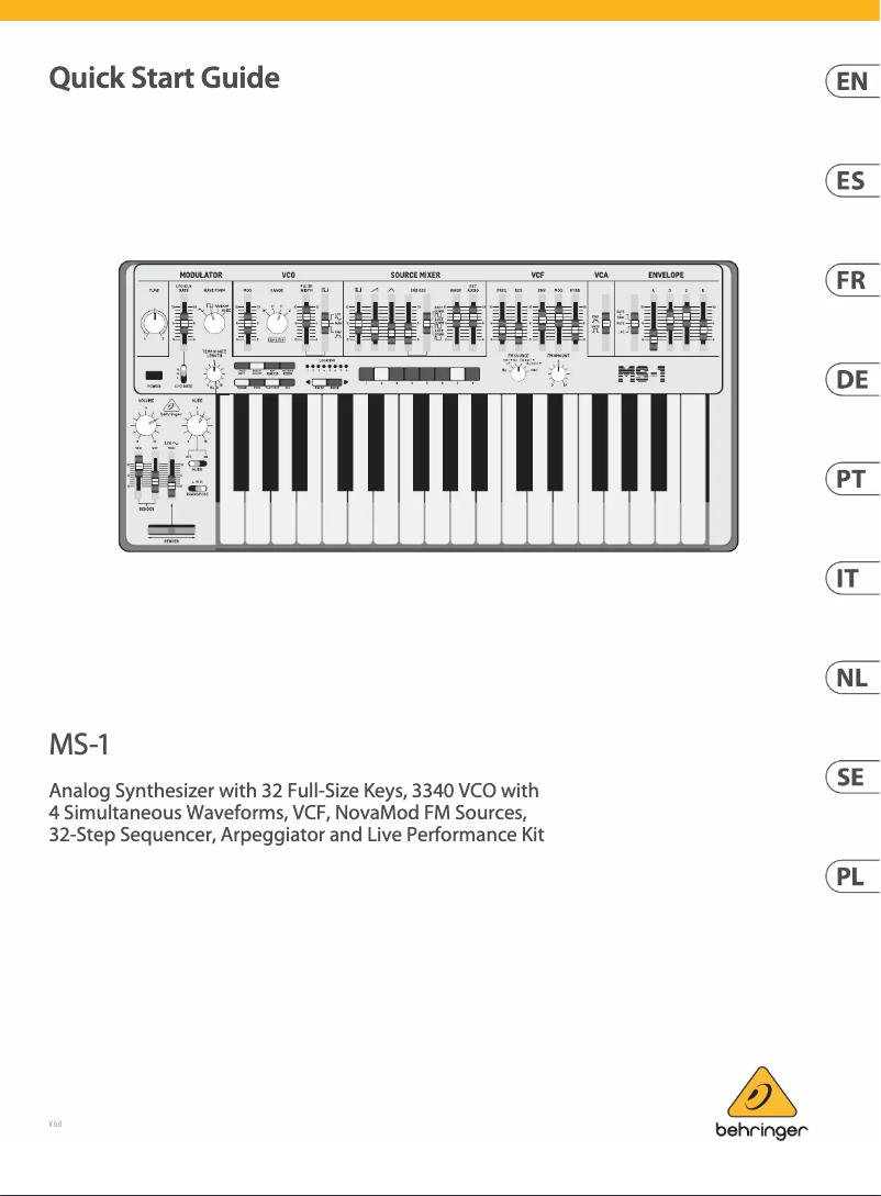 Página 1 del manual Manual de usuario Behringer MS-1