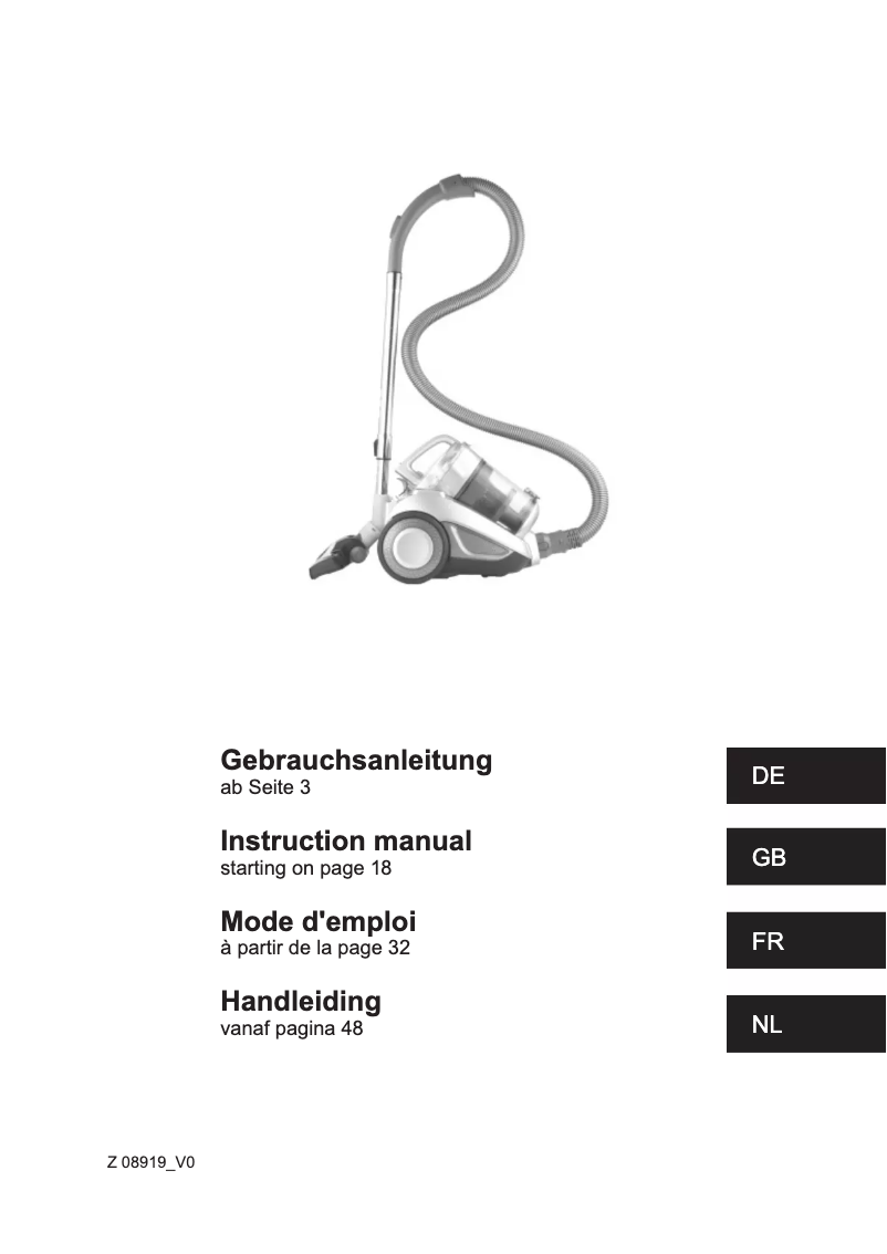 Imagen de la primera página del manual del dispositivo Z 08919
