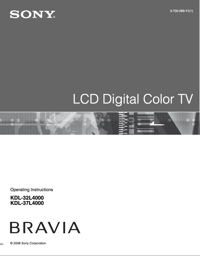 Imagen de la primera página del manual del dispositivo Bravia KDL-37L4000
