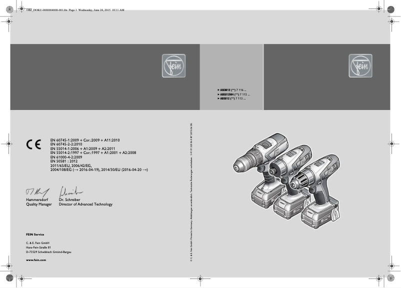 Página nº 1 - Manual de usuario Fein ASCM 12 C