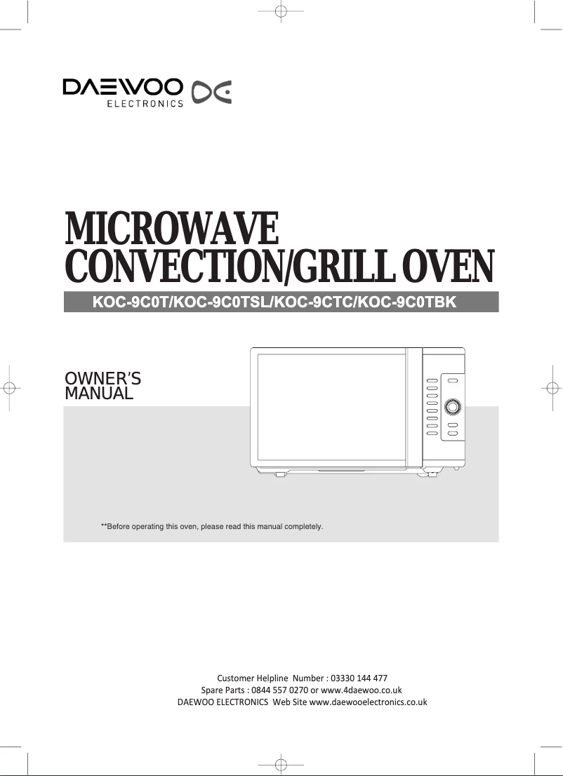 Imagen de la primera página del manual del dispositivo KOC-9C0TSL