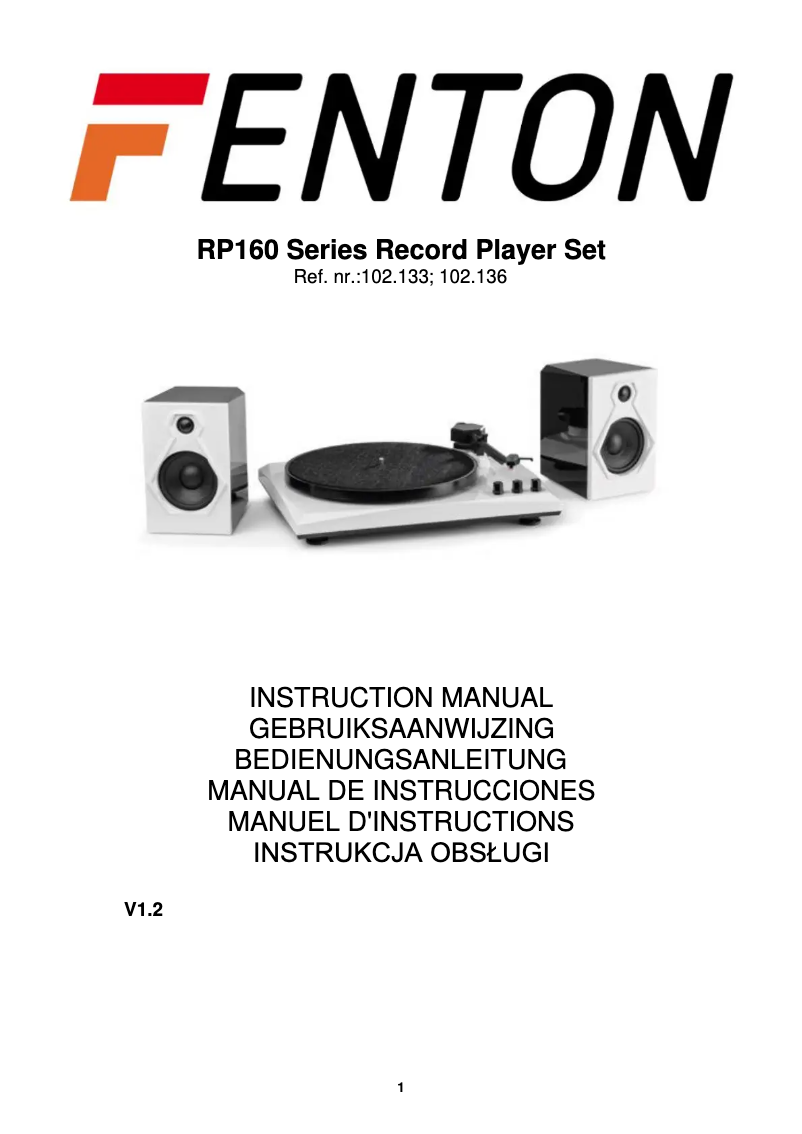 Página 1 del manual Manual de usuario Fenton RP160B