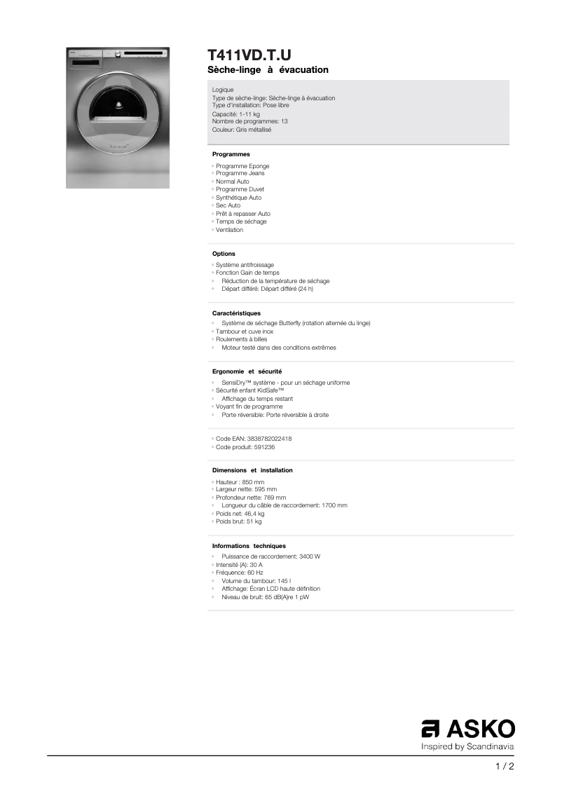 Imagen de la primera página del manual del dispositivo T411VD.T.U