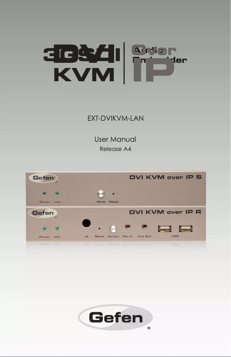 Imagen de la primera página del manual del dispositivo EXT-DVIKVM-LANS