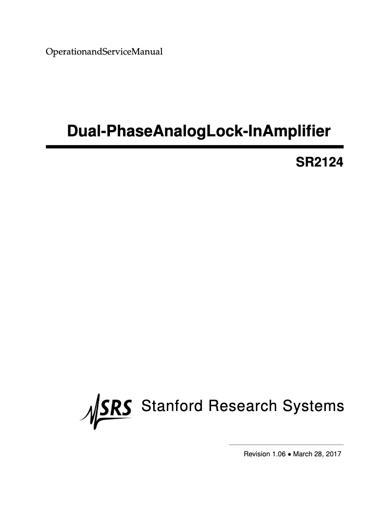 Imagen de la primera página del manual del dispositivo SR2124
