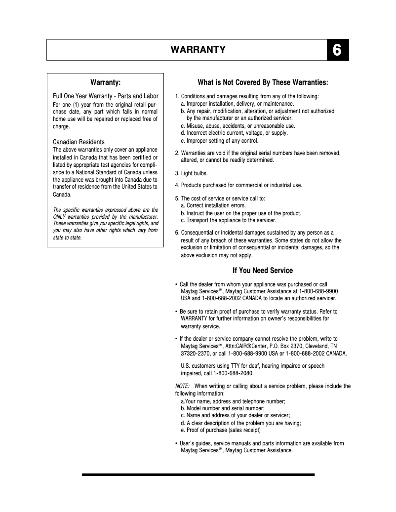 Página nº 1 - Información de garantía KitchenAid UXT5230ADB