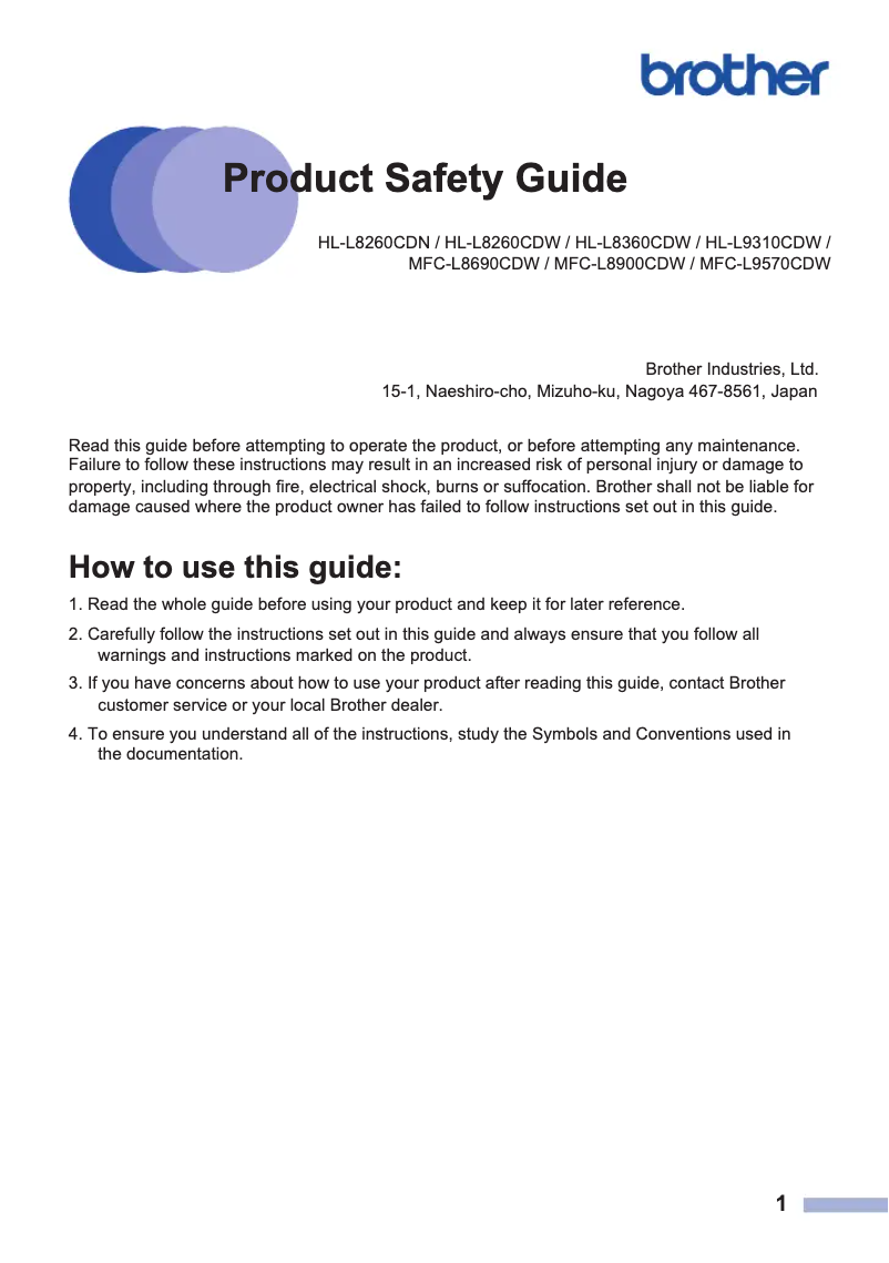 Imagen de la primera página del manual del dispositivo MFC-L9570CDW