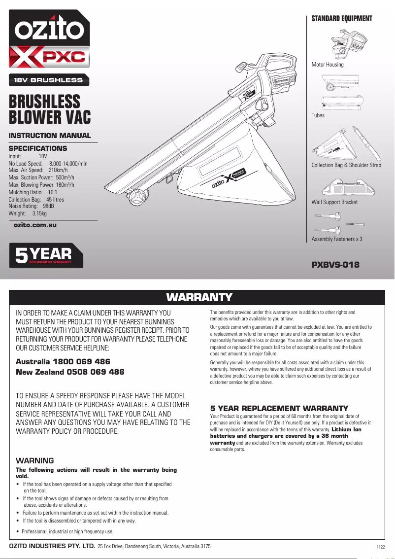 Imagen de la primera página del manual del dispositivo PXBVK-418