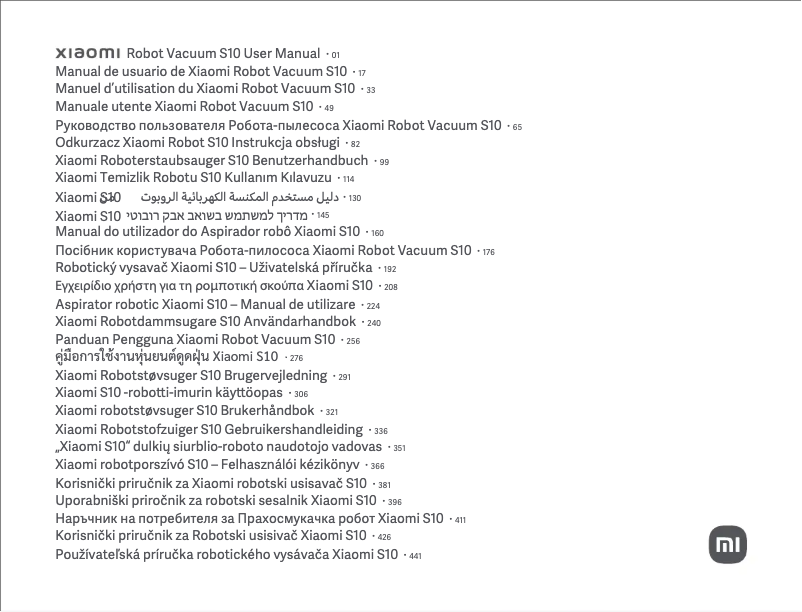 Página 1 del manual Manual de usuario Xiaomi Robot Vacuum S10