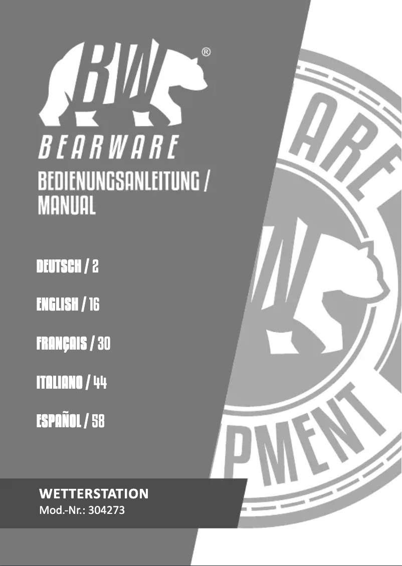 Página 1 del manual Manual de usuario Bearware 304273