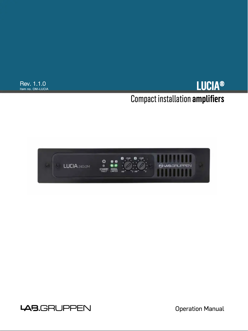 Imagen de la primera página del manual del dispositivo LUCIA 240/2