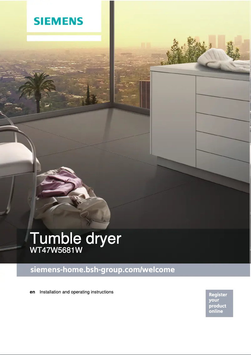 Página 1 del manual Manual de usuario Siemens WT47W5681W