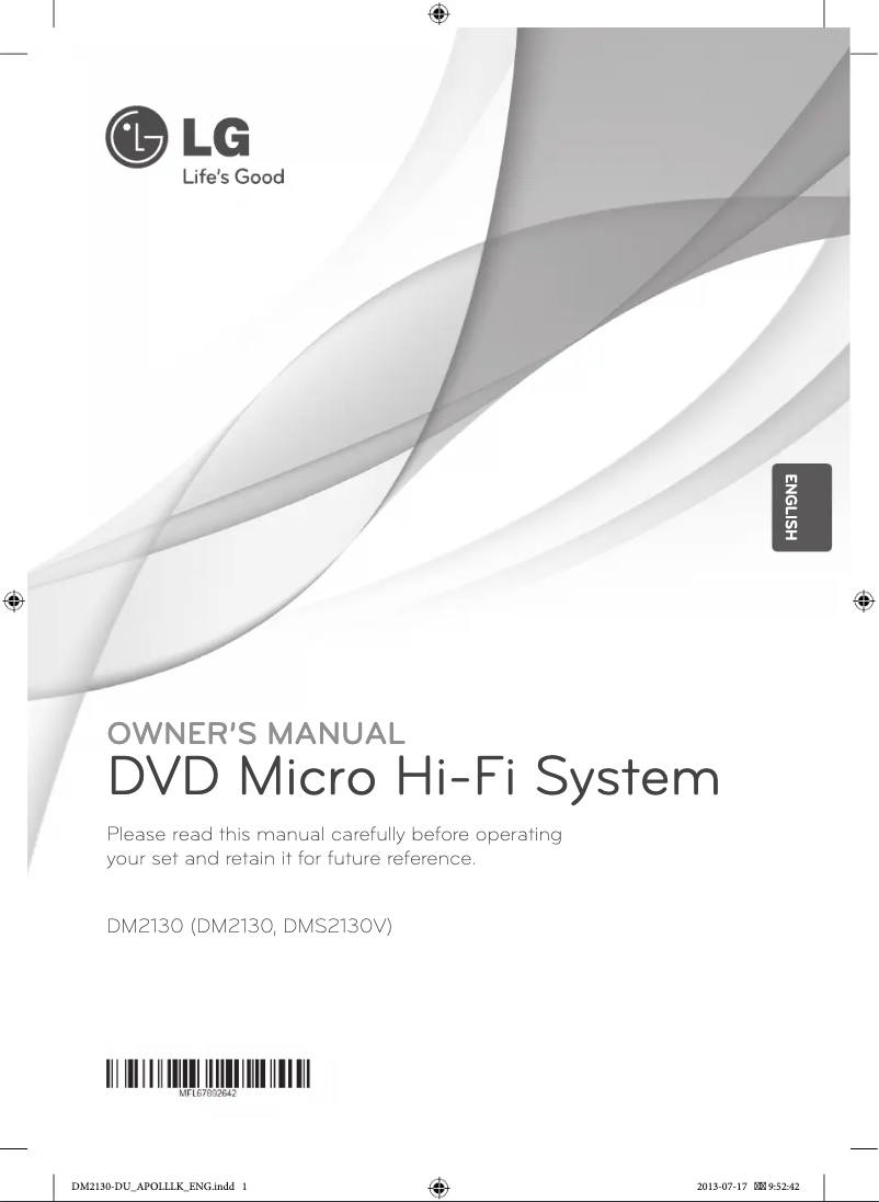 Imagen de la primera página del manual del dispositivo DM2130