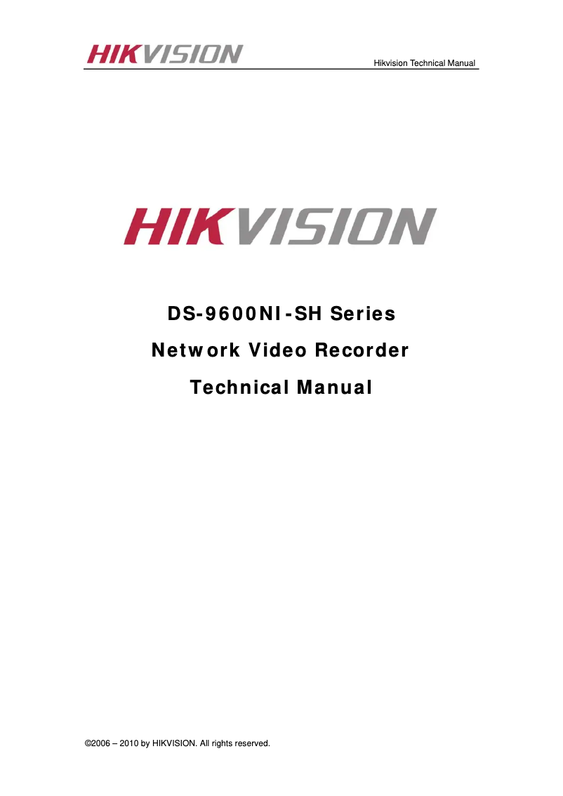 Página 1 del manual Manual de usuario Hikvision DS-9616NI-SH