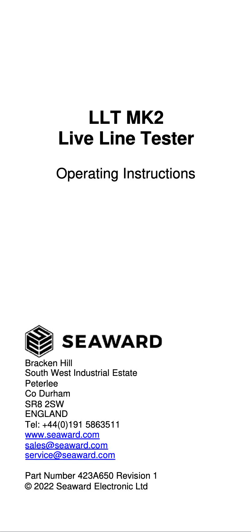 Imagen de la primera página del manual del dispositivo LLT MK2