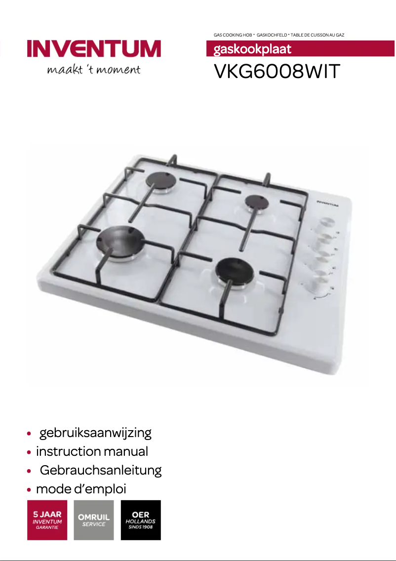 Imagen de la primera página del manual del dispositivo VKG6008WIT