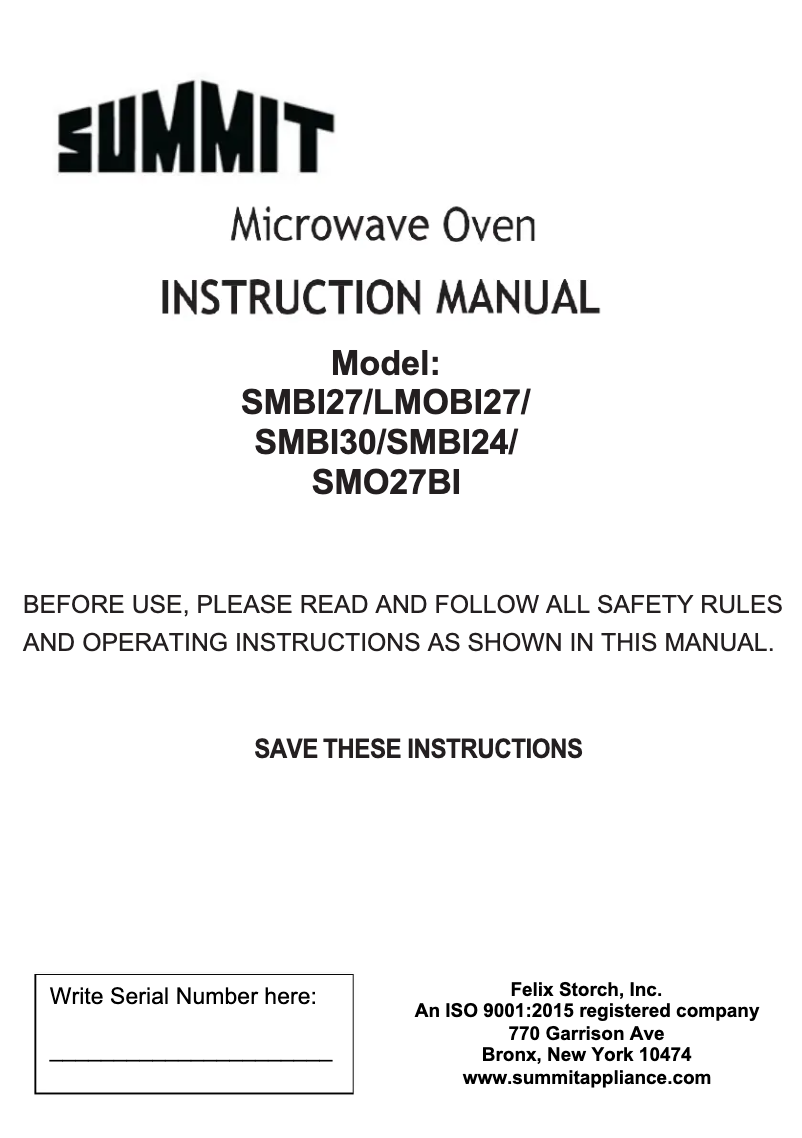 Imagen de la primera página del manual del dispositivo SMBI27