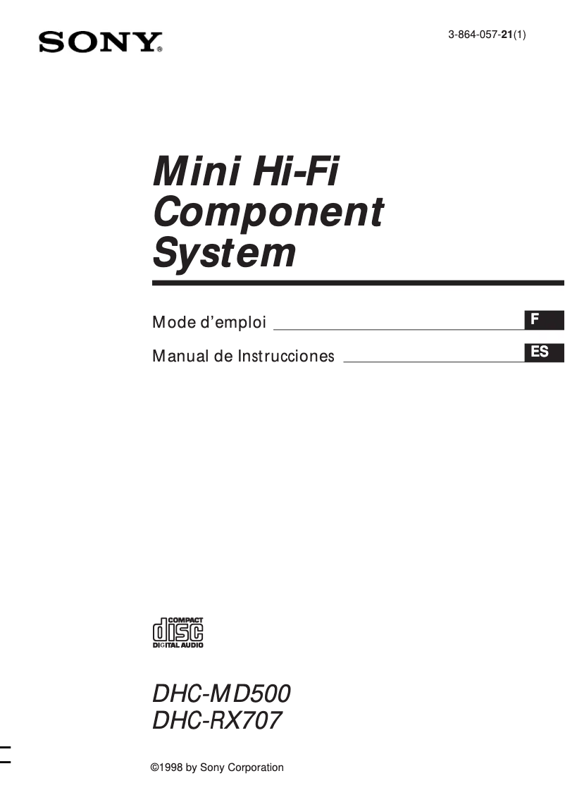 Página nº 1 - Manual de usuario Sony DHC-RX707