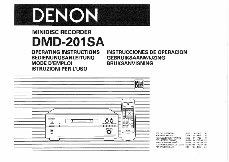 Imagen de la primera página del manual del dispositivo DMD-201SA