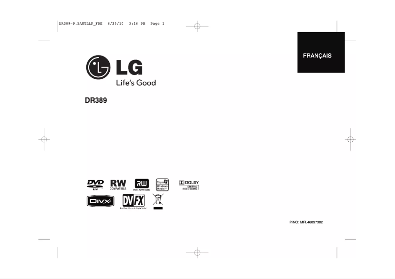 Página nº 1 - Manual de usuario LG DR389