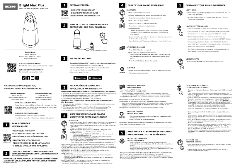 Imagen de la primera página del manual del dispositivo Bright Max Plus