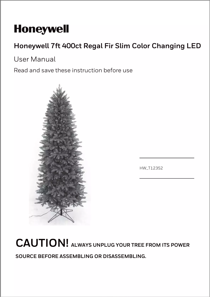 Página 1 del manual Manual de usuario Honeywell HW-T12352