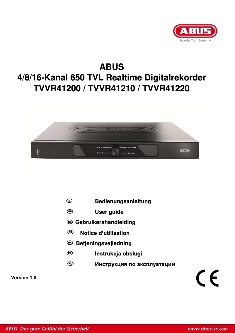 Página 1 del manual Manual de usuario Abus TVVR41210