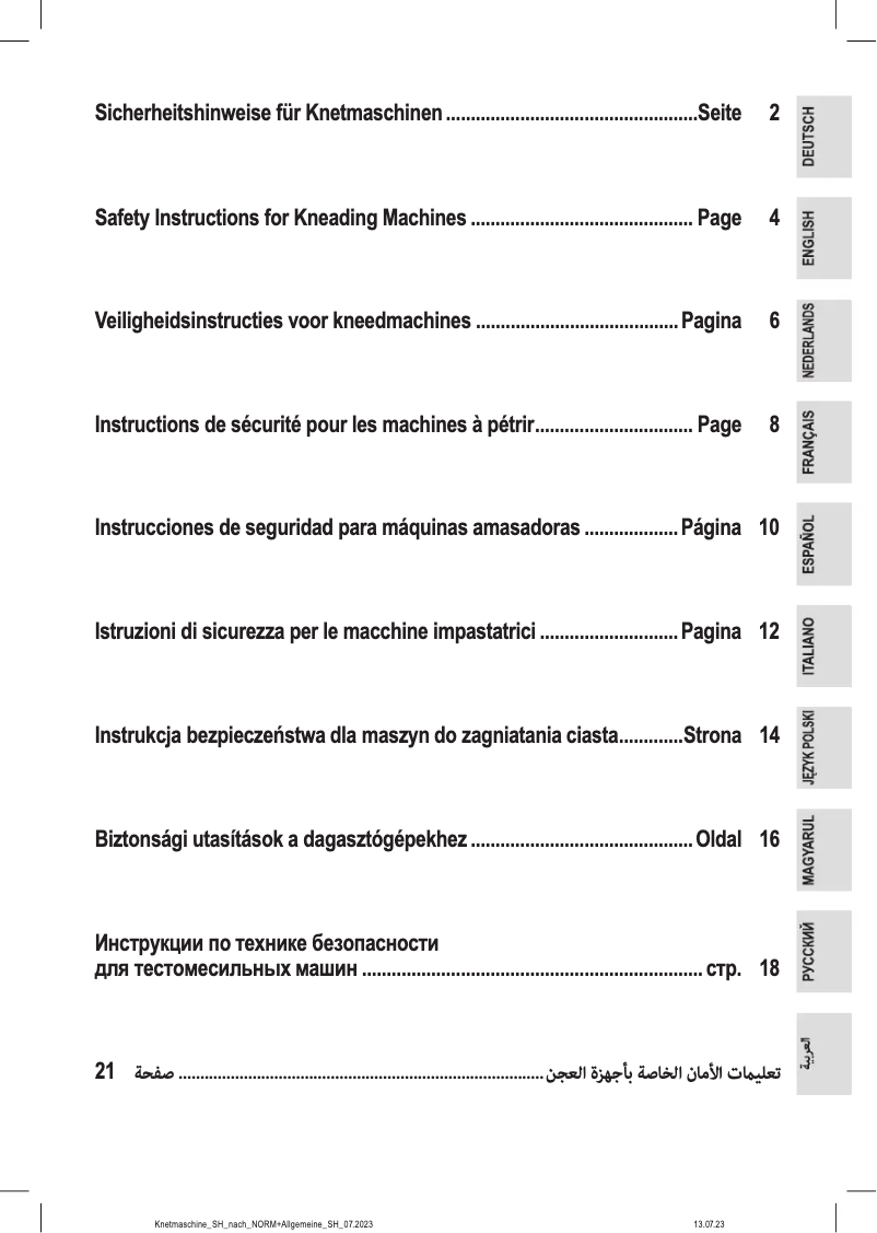 Página nº 1 - Instrucciones / montaje ProfiCook PC-KM 1254
