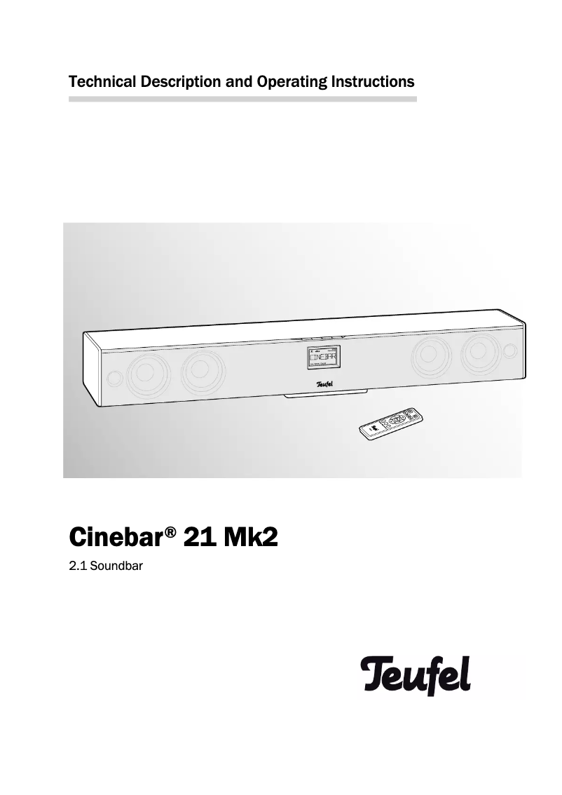Página 1 del manual Manual de usuario Teufel Cinebar 21 Mk2