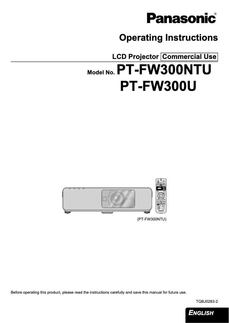 Imagen de la primera página del manual del dispositivo PT-FW300NTU