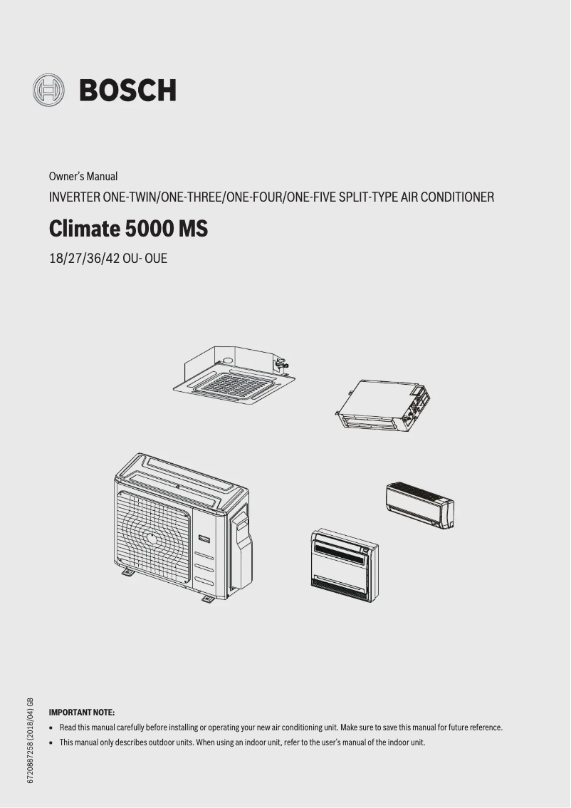 Página 1 del manual Manual de usuario Bosch Climate 5000 MS