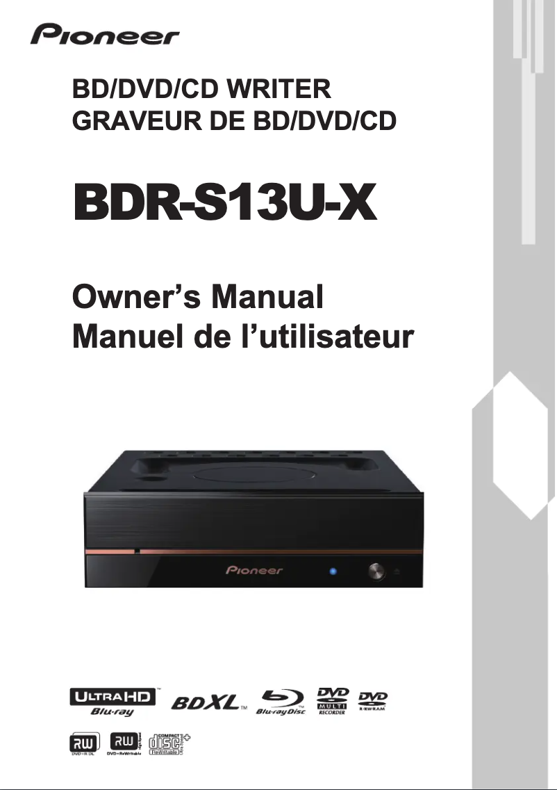 Imagen de la primera página del manual del dispositivo BDR-S13U-X