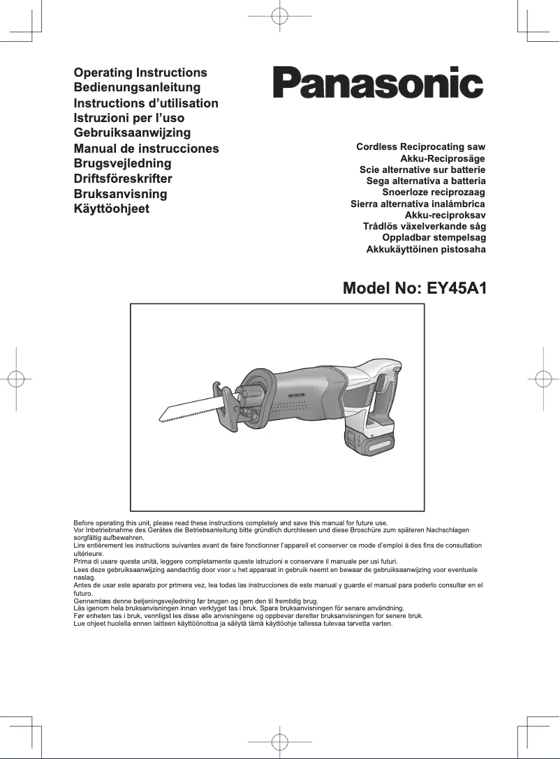 Página 1 del manual Manual de usuario Panasonic EY45A1