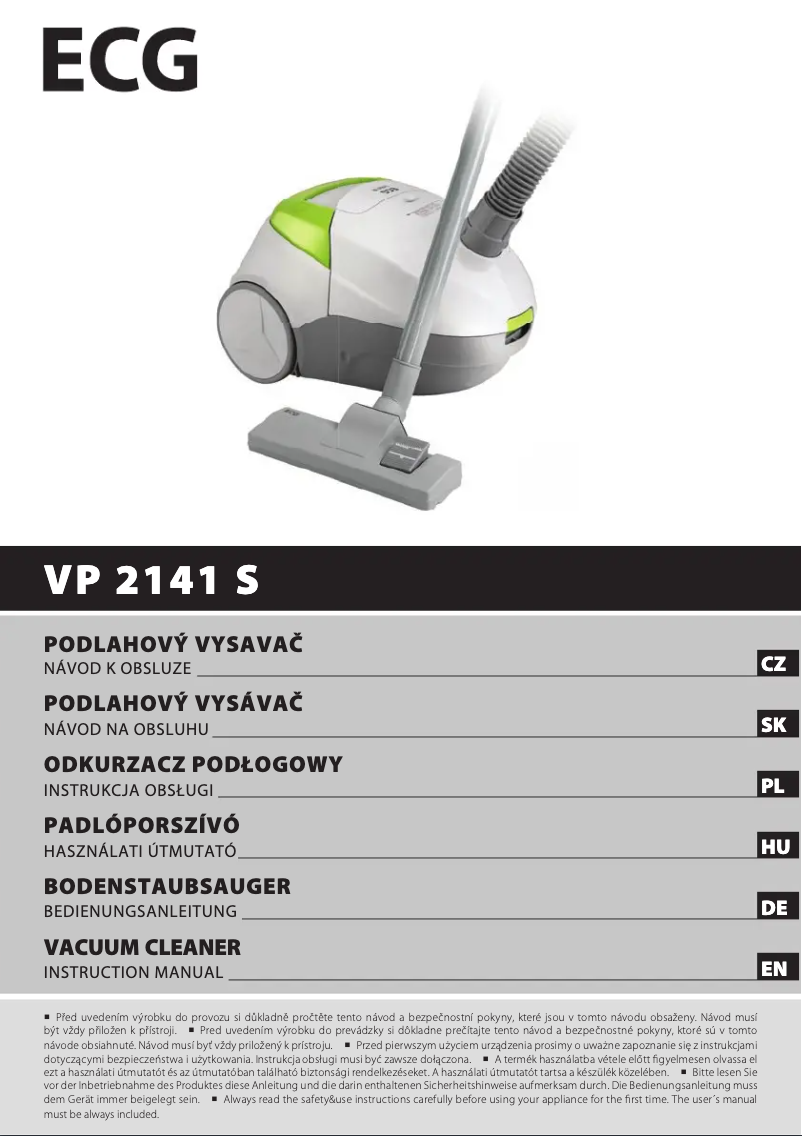 Imagen de la primera página del manual del dispositivo VP 2141 S AZZURO