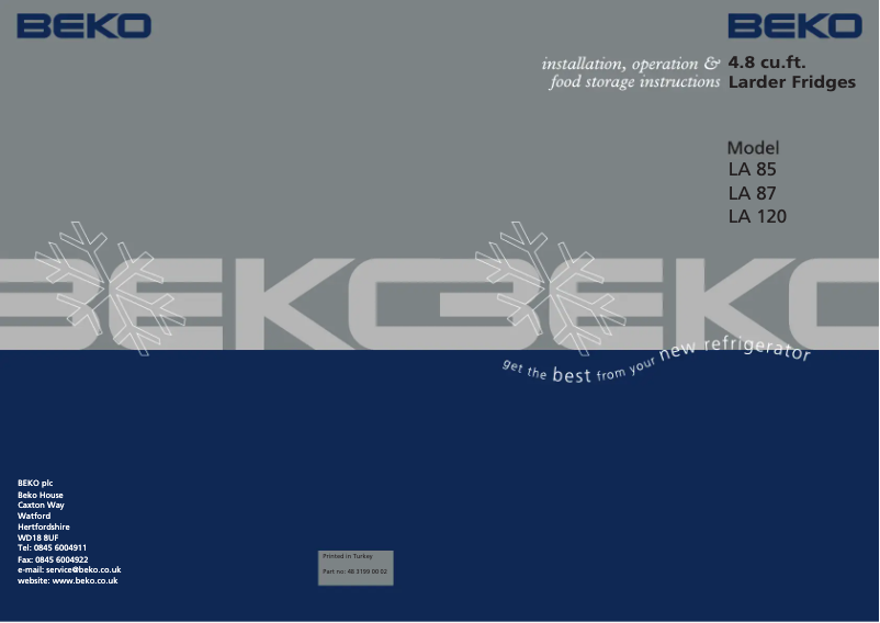 Página 1 del manual Manual de usuario Beko LA 87