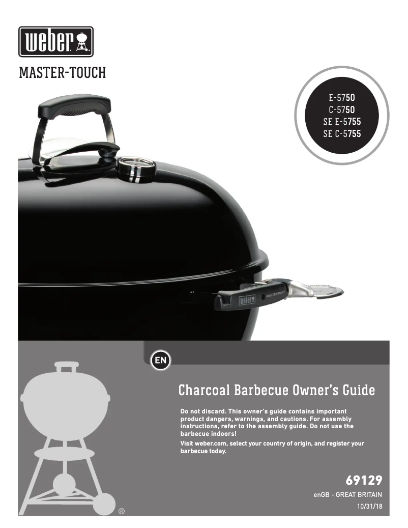 Página 1 del manual Manual de usuario Weber Master Touch GBS C-5750