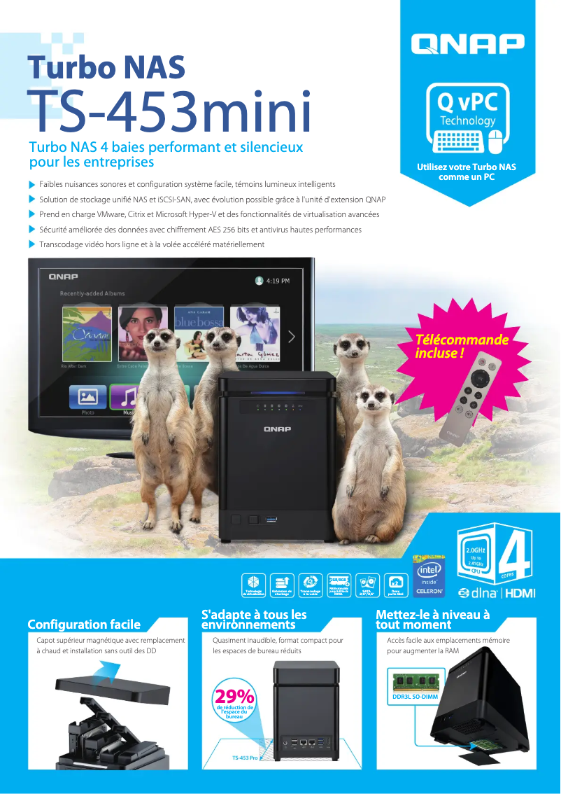 Página 1 del manual Ficha técnica QNAP TS-453mini