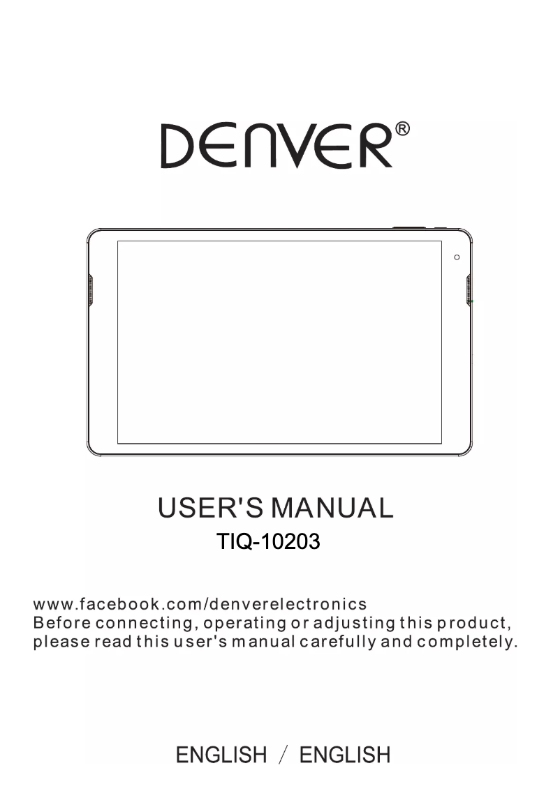 Página 1 del manual Manual de usuario Denver TIQ-10203