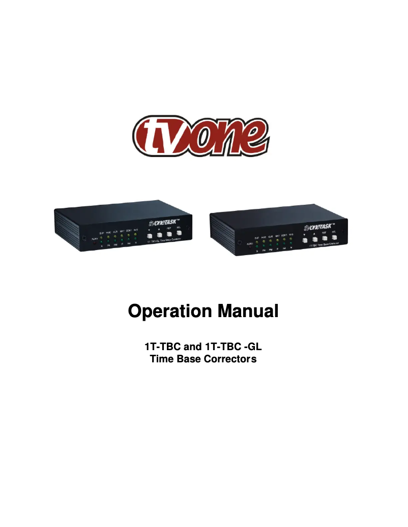 Página 1 del manual Manual de usuario TV One 1T-TBC-GL